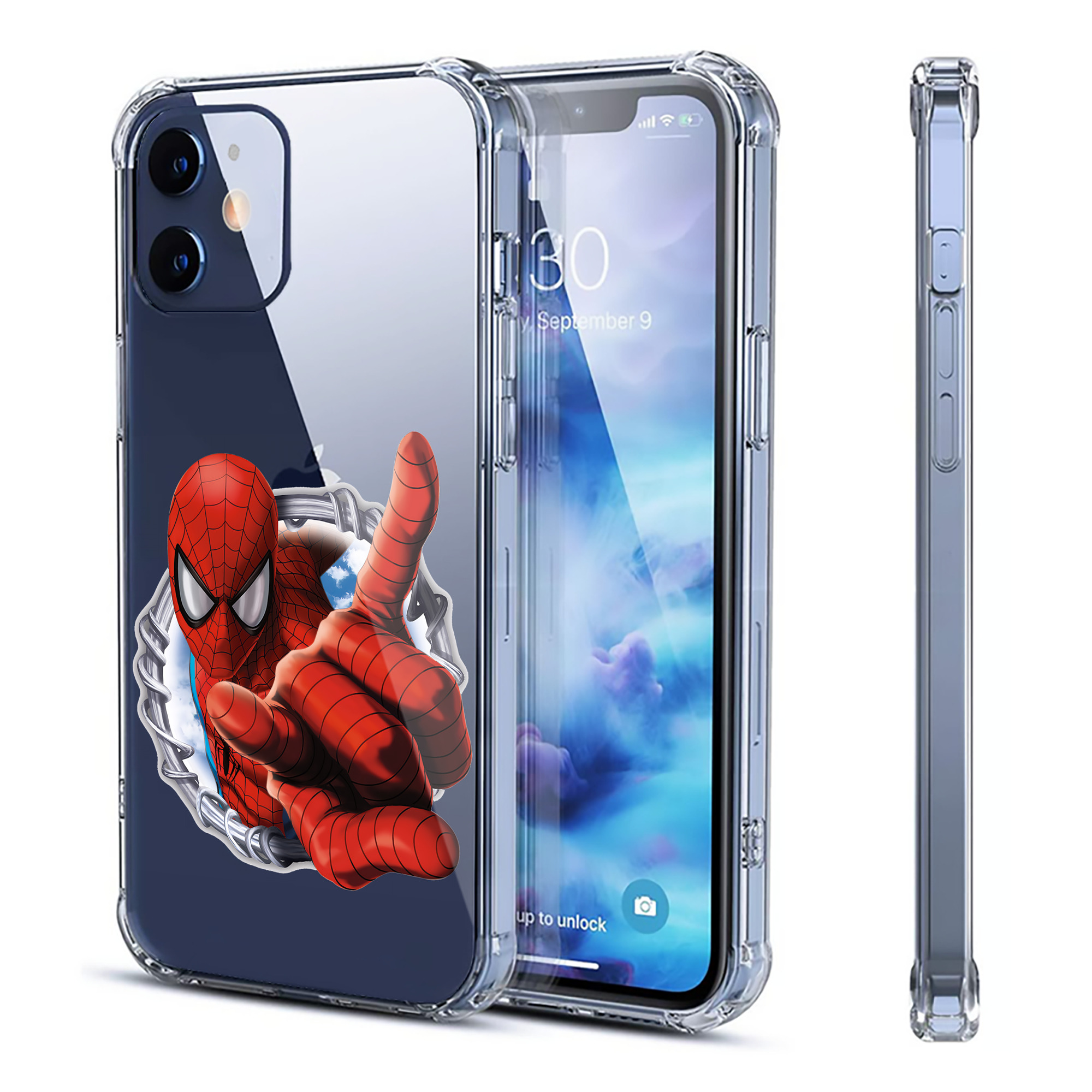 （画像用） Spider Man スパイダーマン 【iPhone 12シリーズ対応】透明スマホケース（クリアソフトケース）